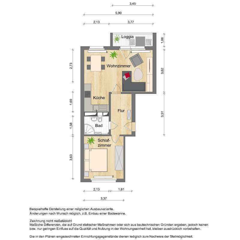 Wohnung zum Mieten in Zwickau 330 € 50 m²