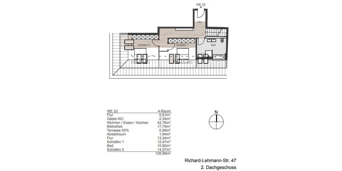 Etagenwohnung Leipzig Südvorstadt - 4 Zimmer, 126 m&sup2;, 717.600&euro; | Angebot:25999116