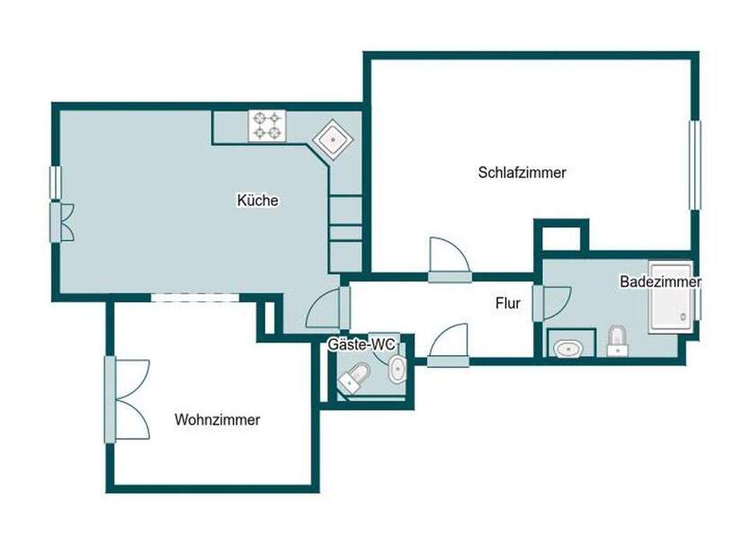 Einzigartige Gartenwohnung in Volmerswerth - nur wenige Schritte zum Rhein 2 zimmer