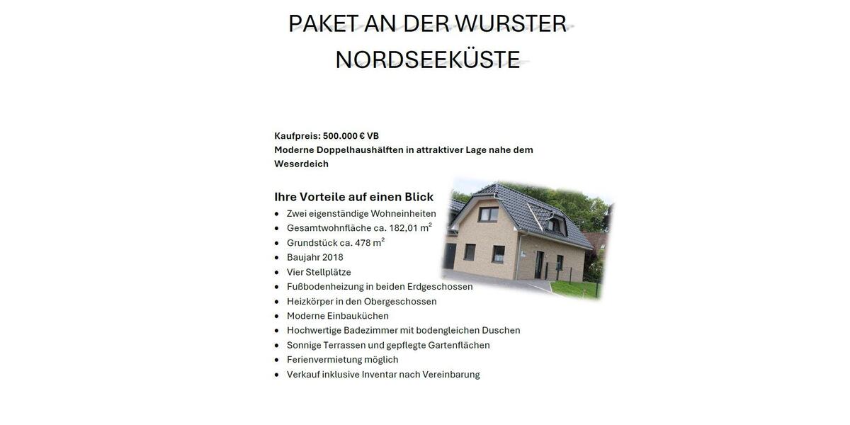 Einfamilienhaus Wurster Nordseeküste - 6 Zimmer, 180 m&sup2;, 500.000&euro; | Angebot:27020484