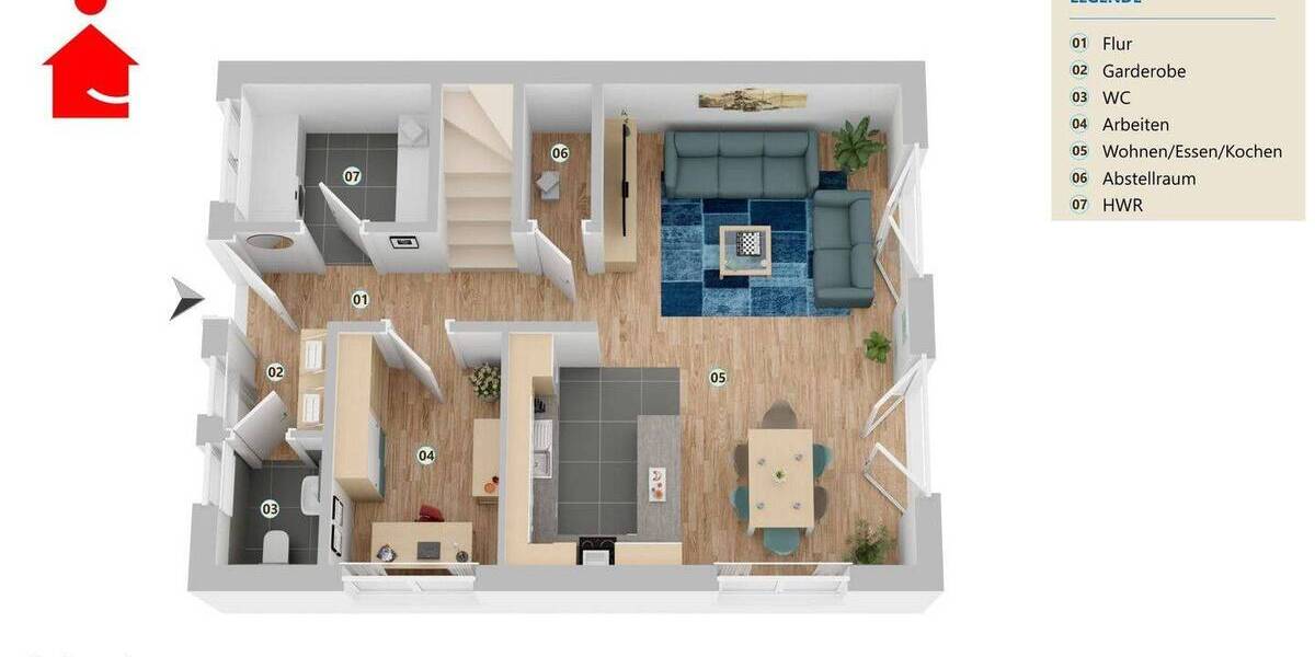 Reihenendhaus Horstmar - 5 Zimmer, 117 m&sup2;, 424.000&euro; | Angebot:25957524