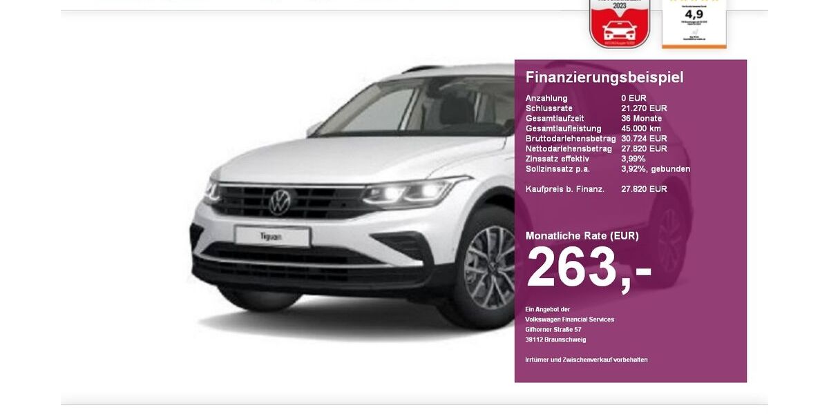 VW Tiguan 33.950 km 27.820 &euro; Albbruck 79774