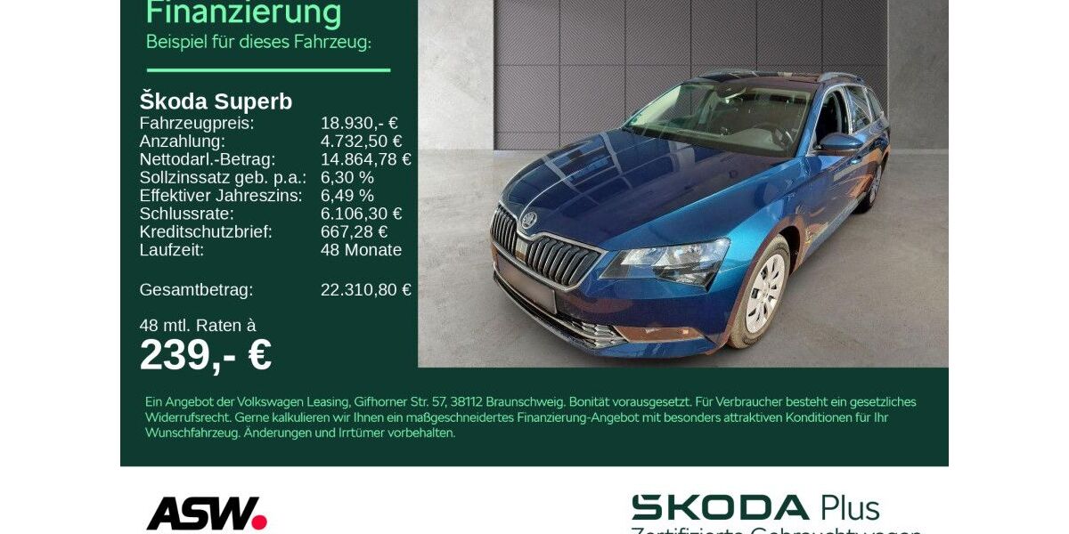 Skoda Superb 86.200 km 18.930 &euro; Heilbronn 74076