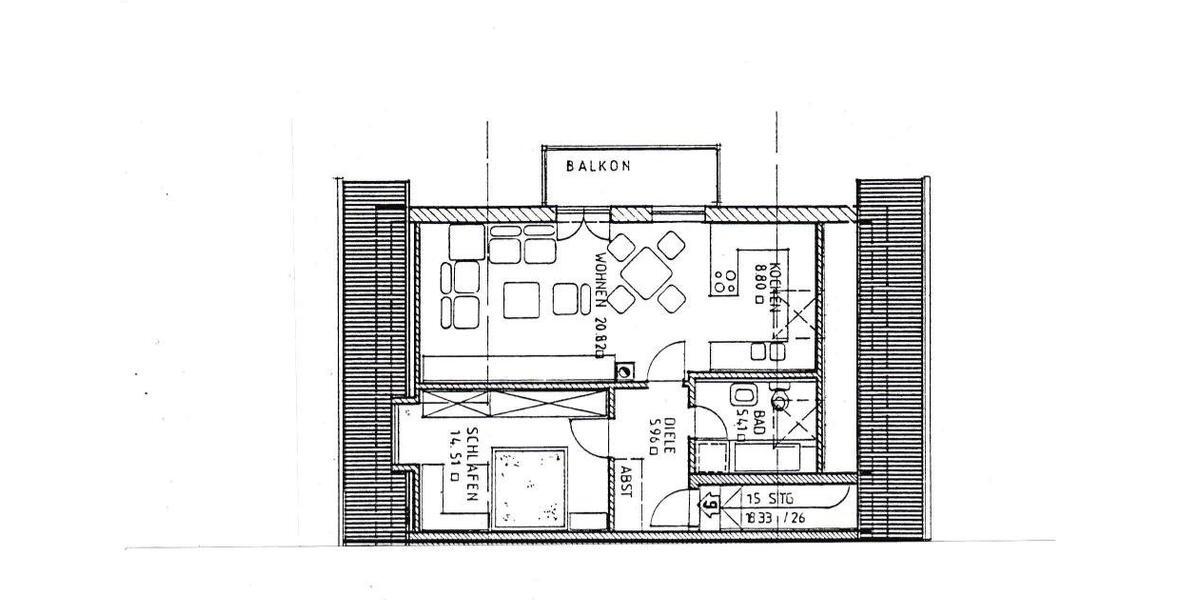 Dachgeschoßwohnung Ingolstadt Münchener Straße - 2 Zimmer, 53 m&sup2;, 235.000&euro; | Angebot:26234723