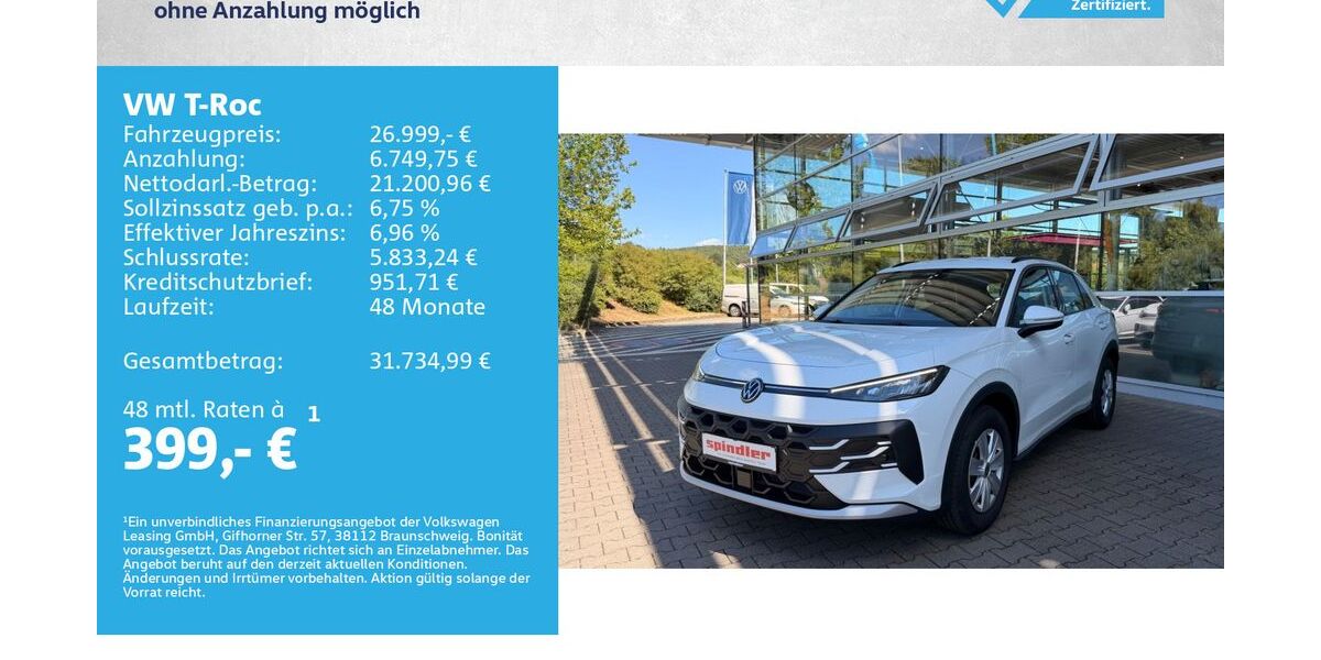 VW T-Roc 1.001 km 26.999 &euro; Kreuzwertheim 97892