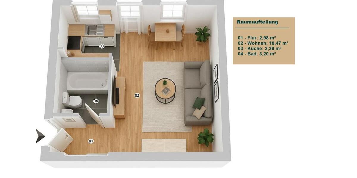 1-Zimmer Wohnung 28qm | Sofort Bezugsfrei |TOP Lage S-BahnU-Bahn 1 zimmer