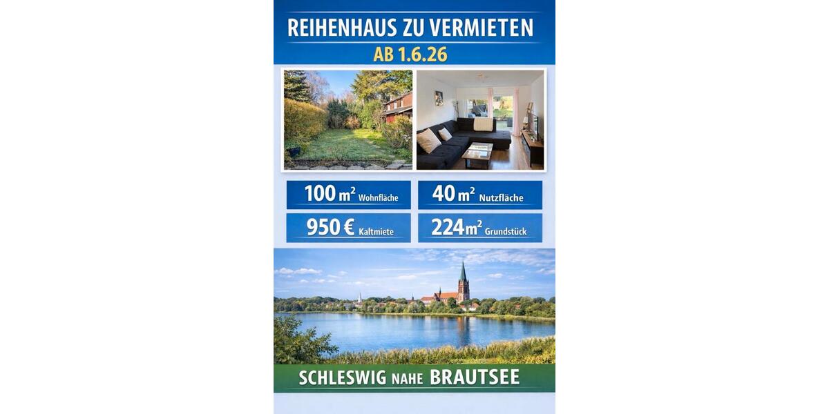 Reihenhaus Schleswig - 5 Zimmer, 100 m&sup2;, 950&euro; | Angebot:26384362