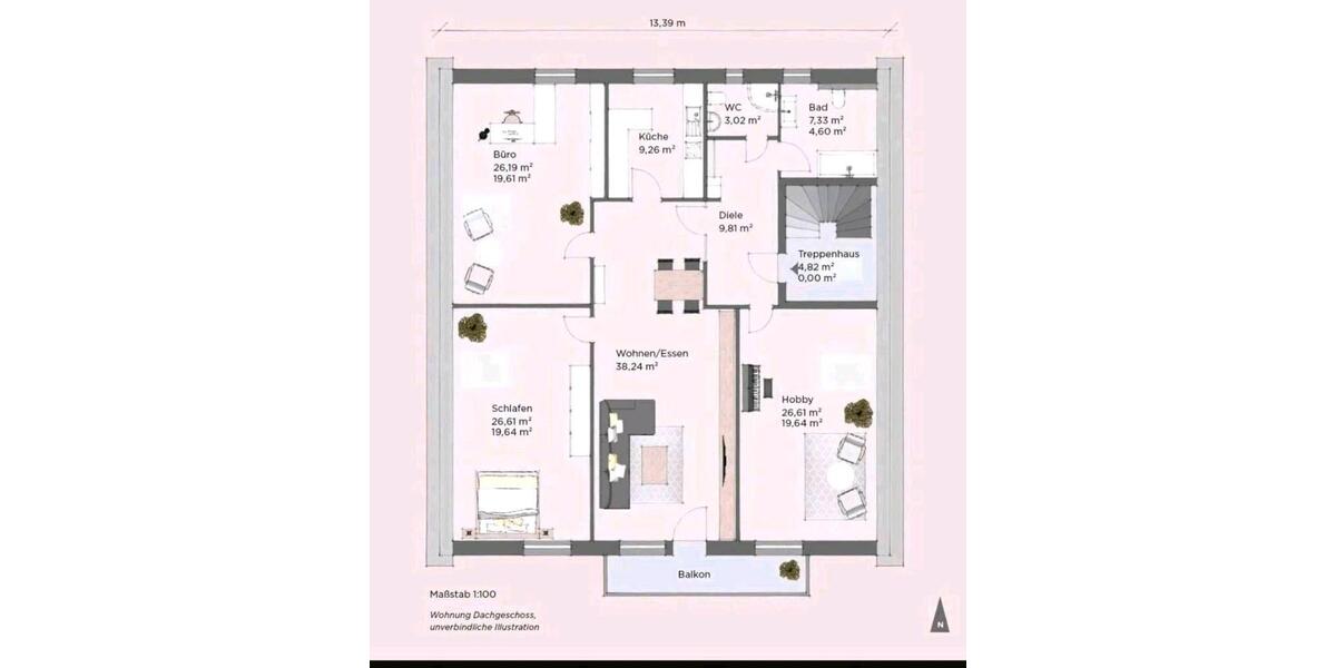 Etagenwohnung Heilbronn - 4 Zimmer, 124 m&sup2;, 1.290&euro; | Angebot:26042458