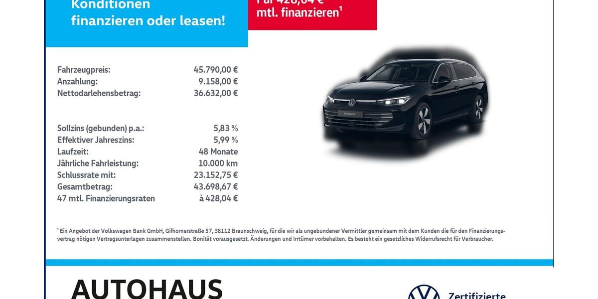 VW Passat Variant 3.500 km 44.990 &euro; Bitterfeld-Wolfen 06749