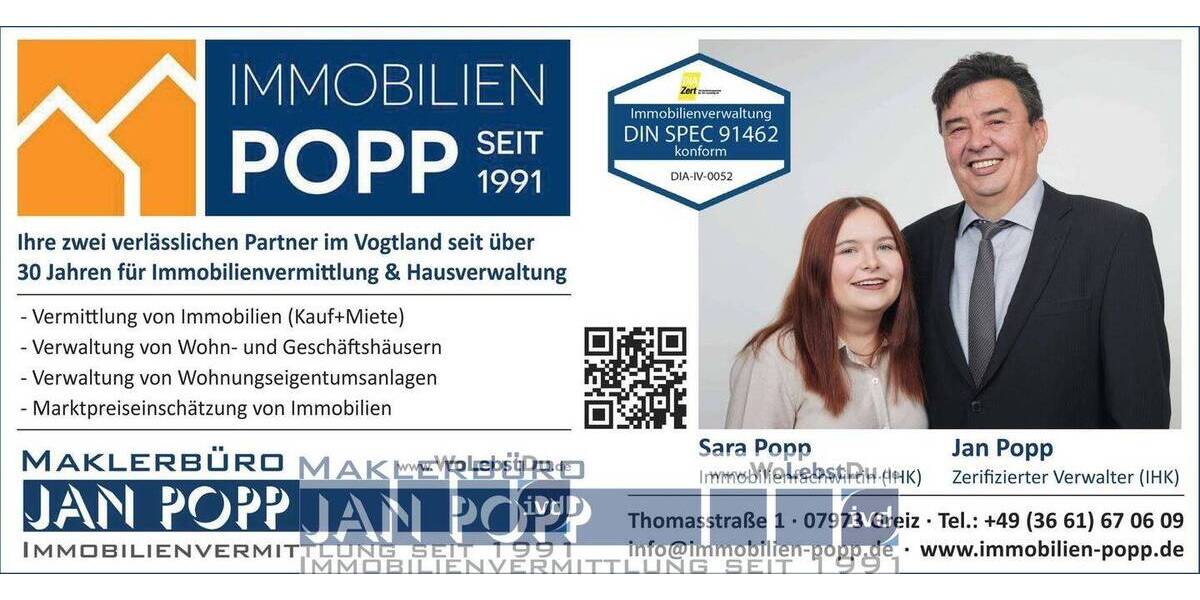 Etagenwohnung Greiz - 2 Zimmer, 61 m&sup2;, 49.000&euro; | Angebot:22665361