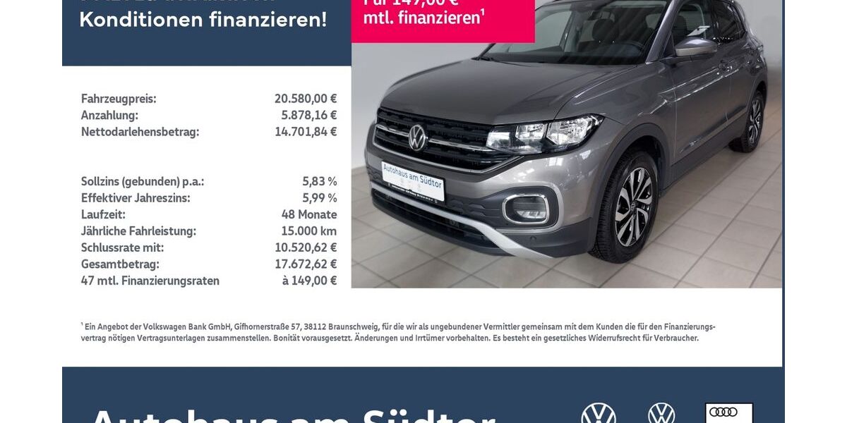 VW T-Cross 7.682 km 20.580 € Rietberg 33397