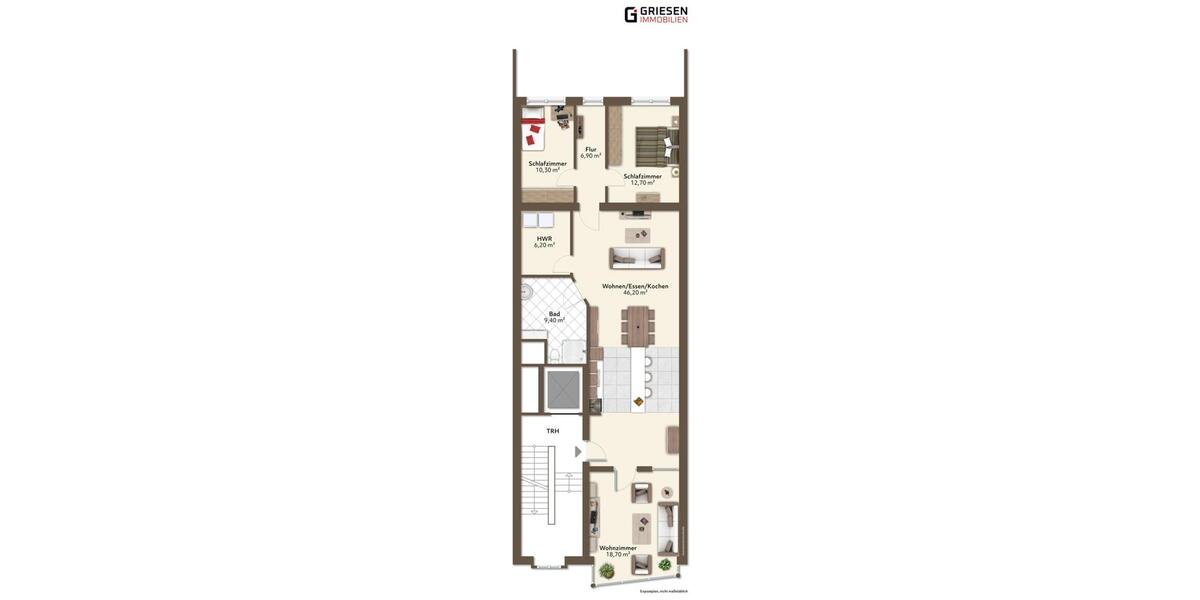 Etagenwohnung Haren (Ems) - 3 Zimmer, 110 m&sup2;, 995&euro; | Angebot:25719858