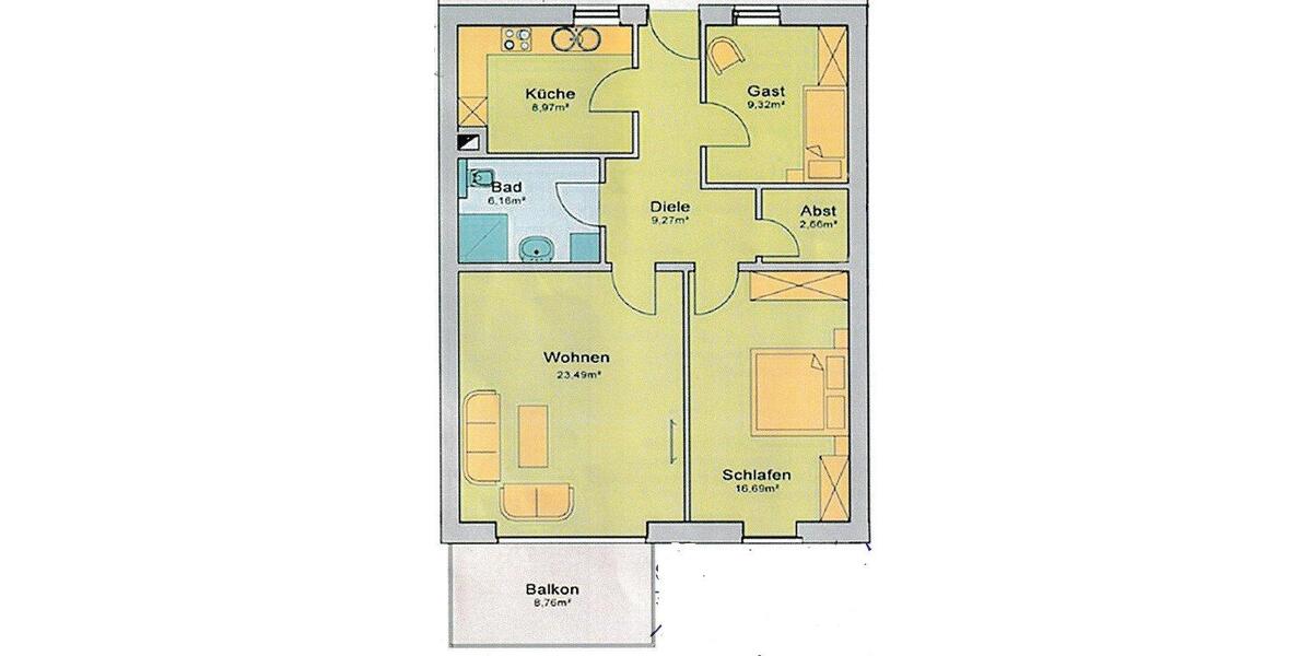 Etagenwohnung Süderlügum - 3 Zimmer, 79 m&sup2;, 270.000&euro; | Angebot:26246013