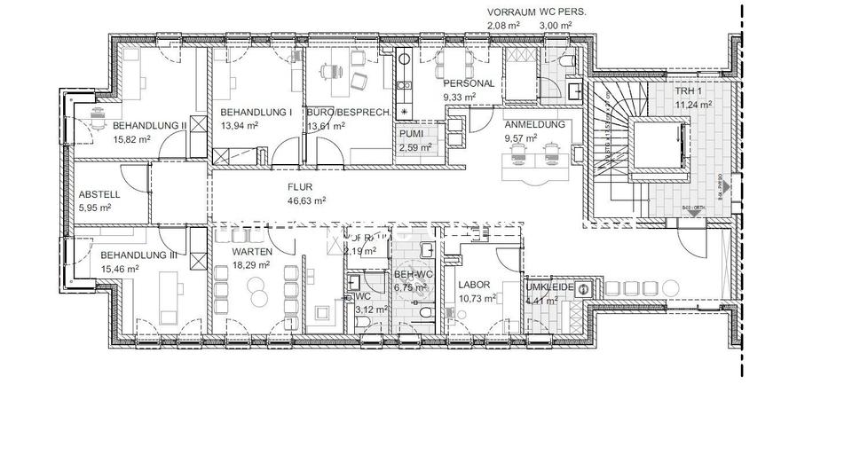 Praxisräume mit Personenaufzug in Friedeburg - Neubau zimmer