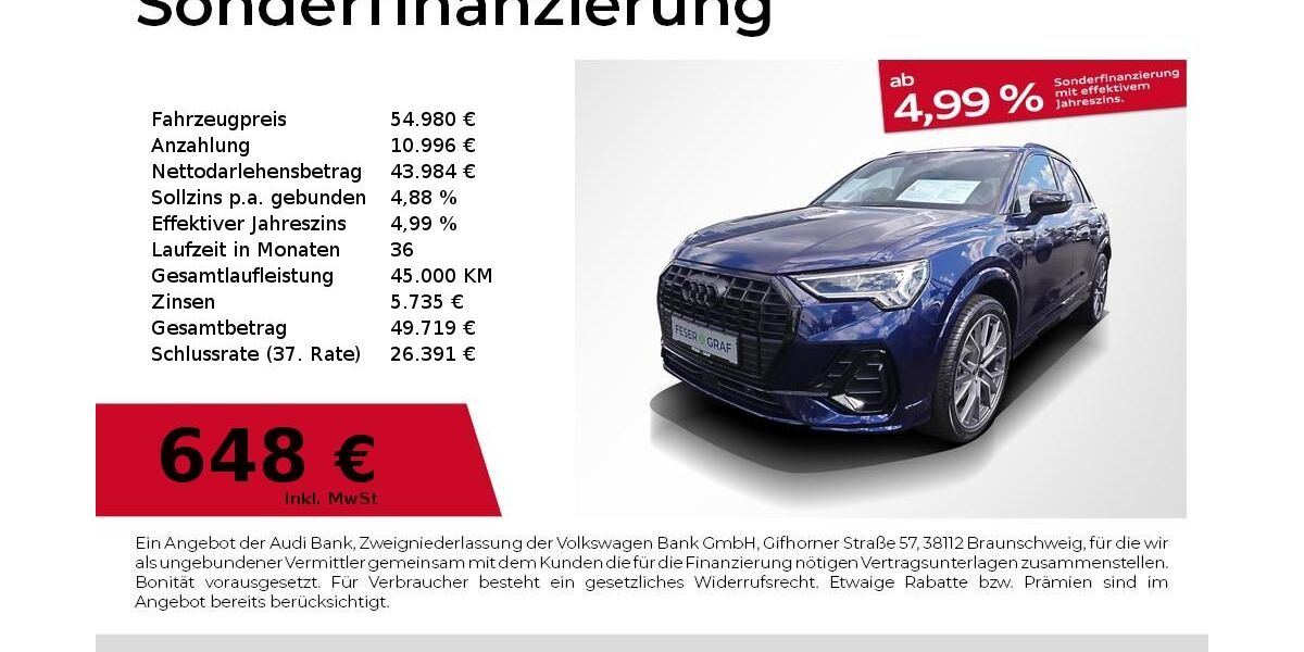 Audi Q3 4.900 km 54.980 € Fürth 90763