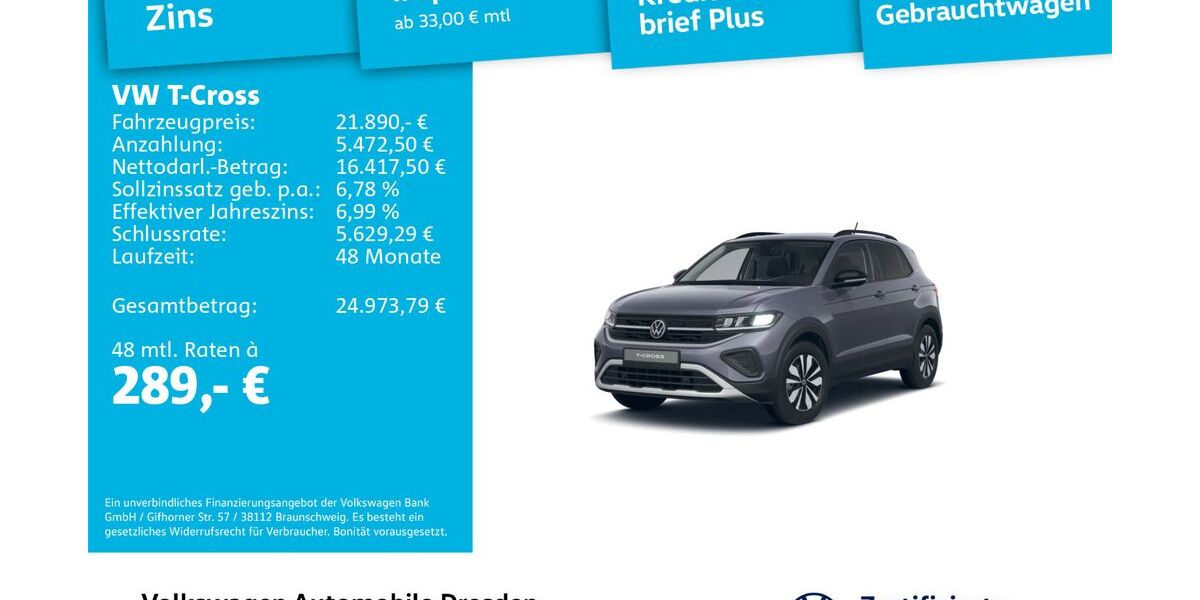 VW T-Cross 5.439 km 21.890 &euro; Dresden 01169