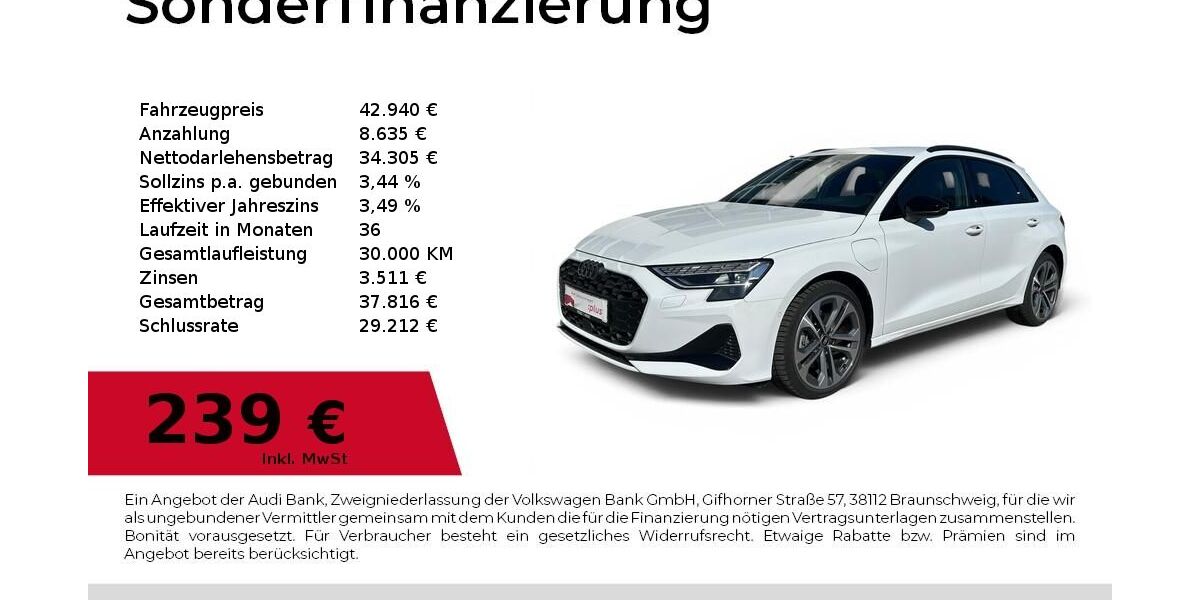 Audi A3 7.613 km 42.940 &euro; Dessau-Roßlau 06844