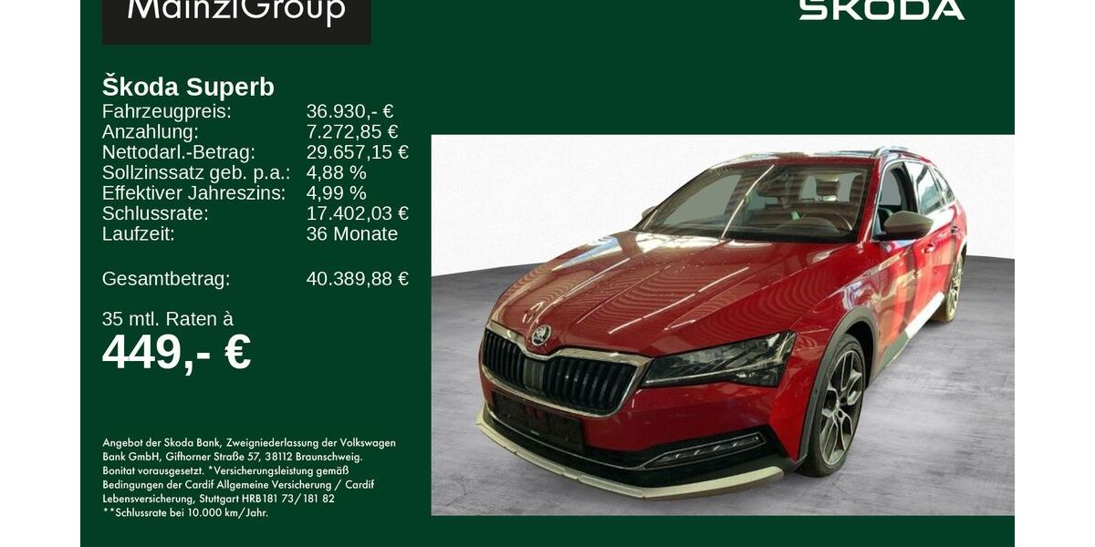 Skoda Superb 42.500 km 36.930 &euro; Feldkirchen/Westerham 83620