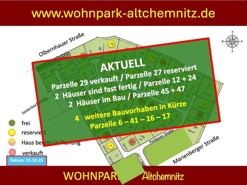 Aktueller Stand im Wohnpark Altchemnitz zimmer
