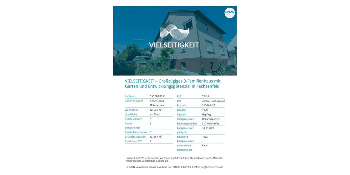 Einfamilienhaus Aalen Dewangen - 550.000&euro; | Angebot:27134736