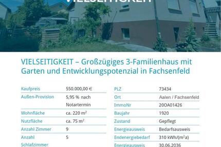 Haus Aalen Dewangen - 550.000&euro; | Angebot:27134736