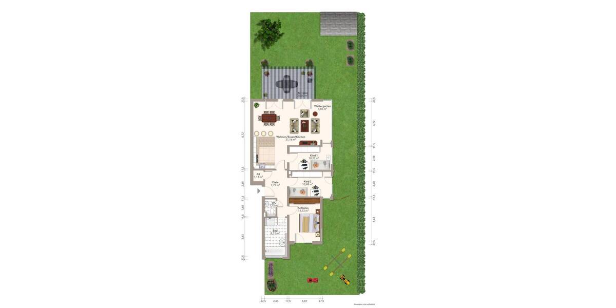 Terrassenwohnung Fürth Burgfarrnbach - 4 Zimmer, 101 m&sup2;, 386.500&euro; | Angebot:26400725