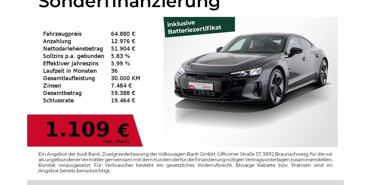 Audi RS e-tron GT 75.018 km 63.480 &euro; Nürnberg 90441