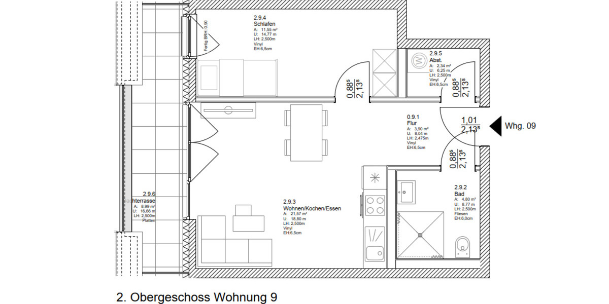 Etagenwohnung Rheurdt - 2 Zimmer, 49 m&sup2;, 331&euro; | Angebot:25379005