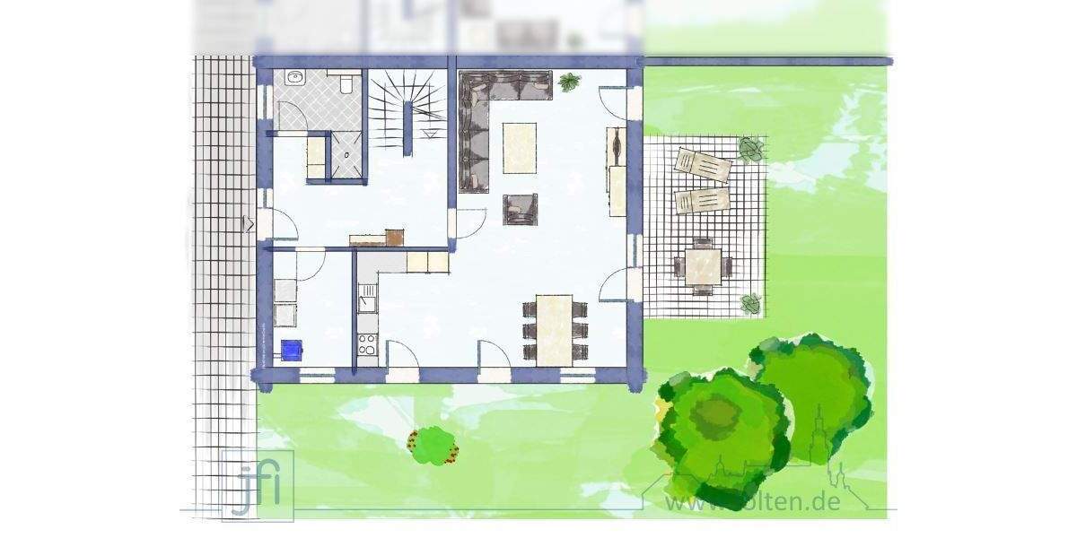 Moderne Haushälfte mit Wärmepumpe, zwei Bädern und überdachter Terrasse 4 zimmer
