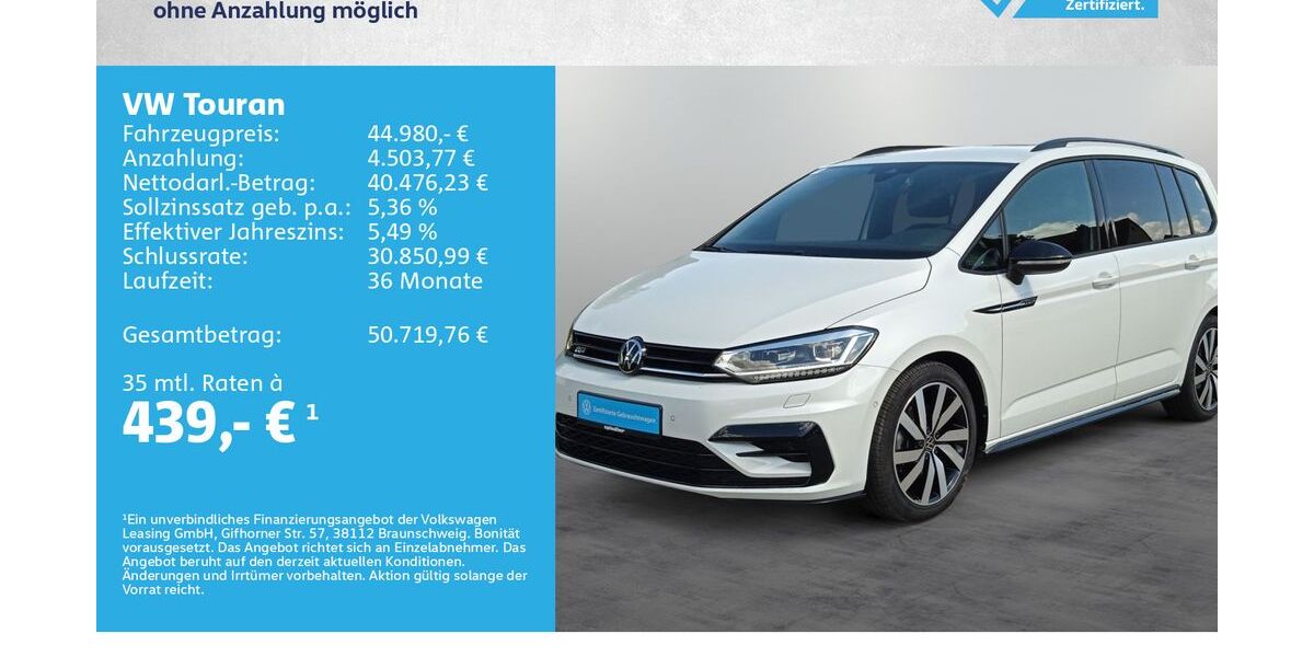 VW Touran 14.600 km 44.980 &euro; Kreuzwertheim 97892