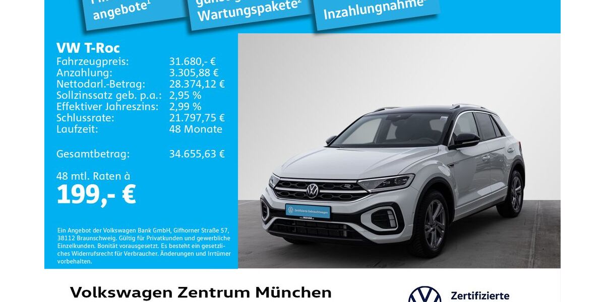 VW T-Roc 6.631 km 31.680 € München 80687