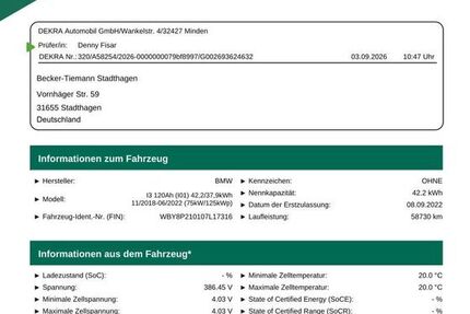 BMW i3 58.730 km 21.910 &euro; Stadthagen 31655