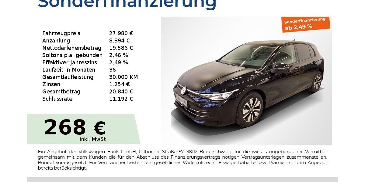 VW Golf 25.109 km 27.490 &euro; Fürth 90763