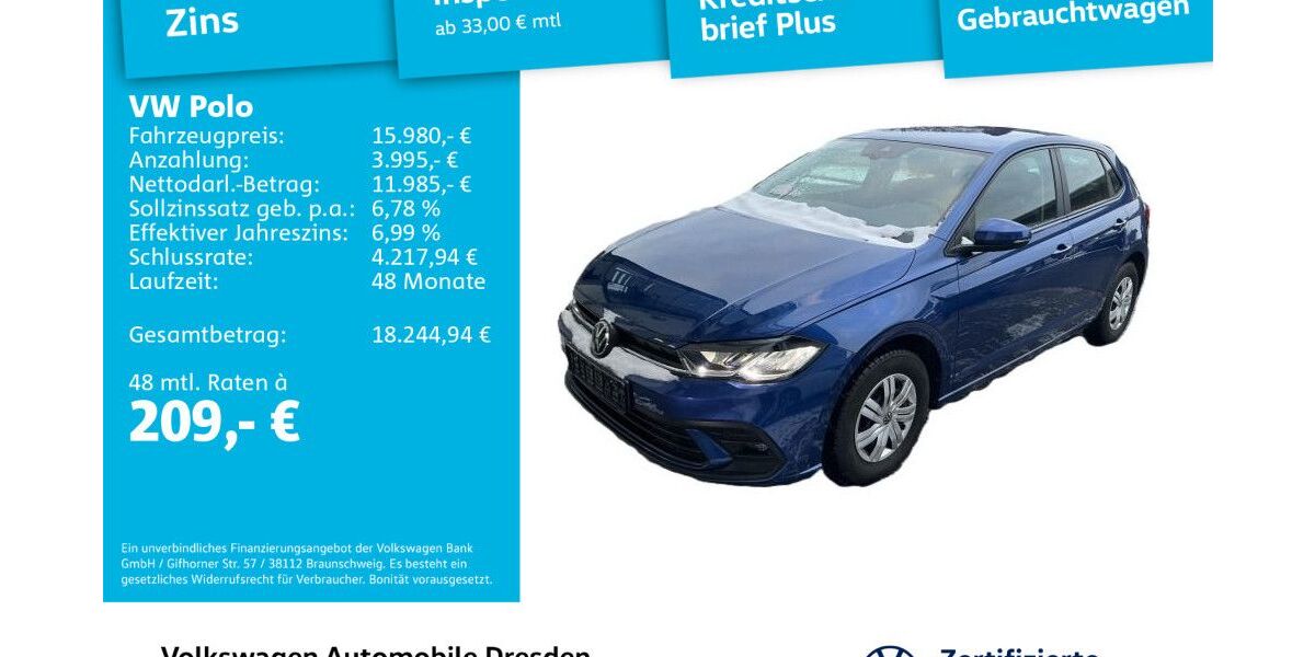 VW Polo 22.629 km 15.980 &euro; Dresden 01169
