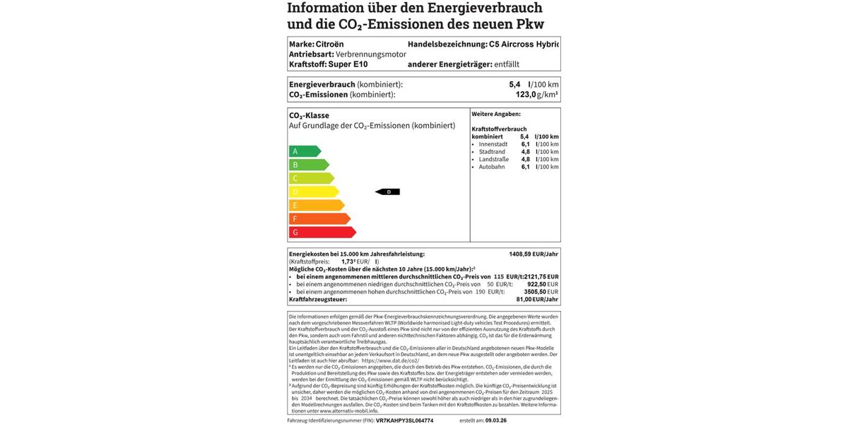 Citroen C5 Aircross 2.000 km 39.750 &euro; Helmstedt 38350