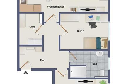 Dachgeschosswohnung mit Klimaanlage, Einbauküche u. 2 Stellplätze zimmer