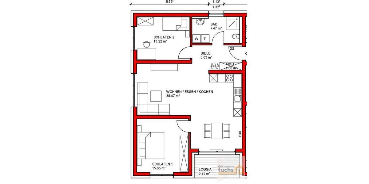 Etagenwohnung Kettig - 3 Zimmer, 85 m&sup2;, 1.110&euro; | Angebot:25425681