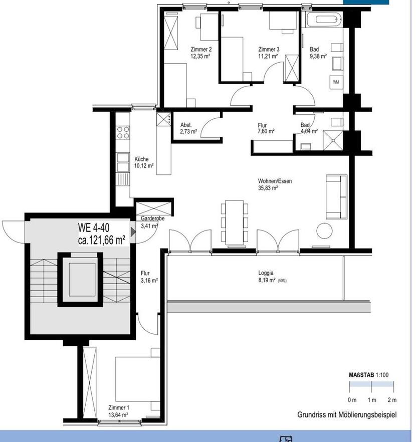 Nachmieter Neubau-4-Raum Wohnung mit großer Terrasse in Erfurt zimmer