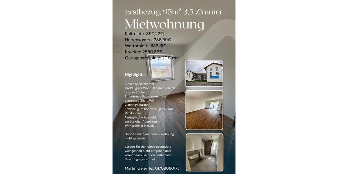 Etagenwohnung Schöfweg - 3.5 Zimmer, 95 m&sup2;, 850&euro; | Angebot:26212477