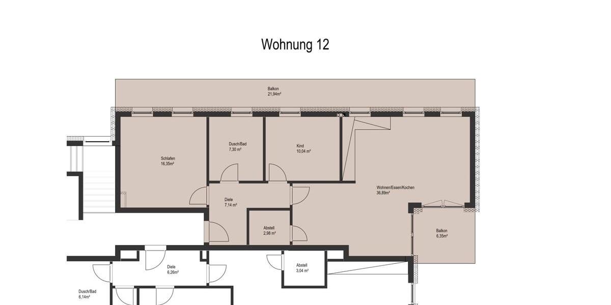 Dachgeschoßwohnung Echternacherbrück - 3 Zimmer, 95 m&sup2;, 1.600&euro; | Angebot:26365132