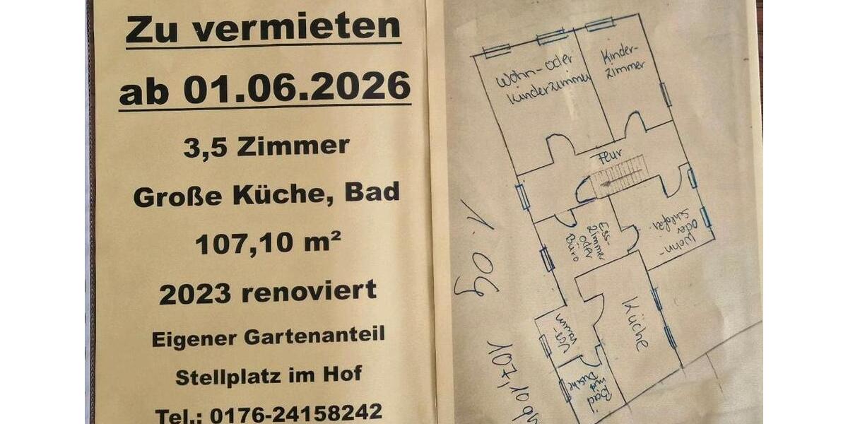 Etagenwohnung Gerbach - 2.5 Zimmer, 107 m&sup2;, 642&euro; | Angebot:26109603