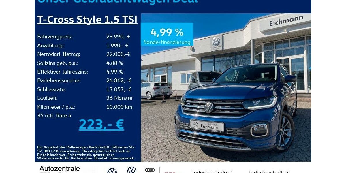 VW T-Cross 13.500 km 23.990 &euro; Heiligenroth 56412