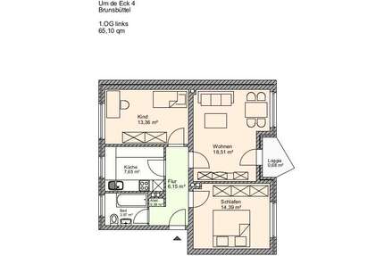 Wohnung Brunsbüttel - 3 Zimmer, 65 m&sup2;, 371&euro; | Angebot:27192623