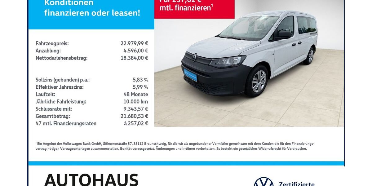 VW Caddy Maxi 56.853 km 22.980 &euro; Bitterfeld-Wolfen 06749