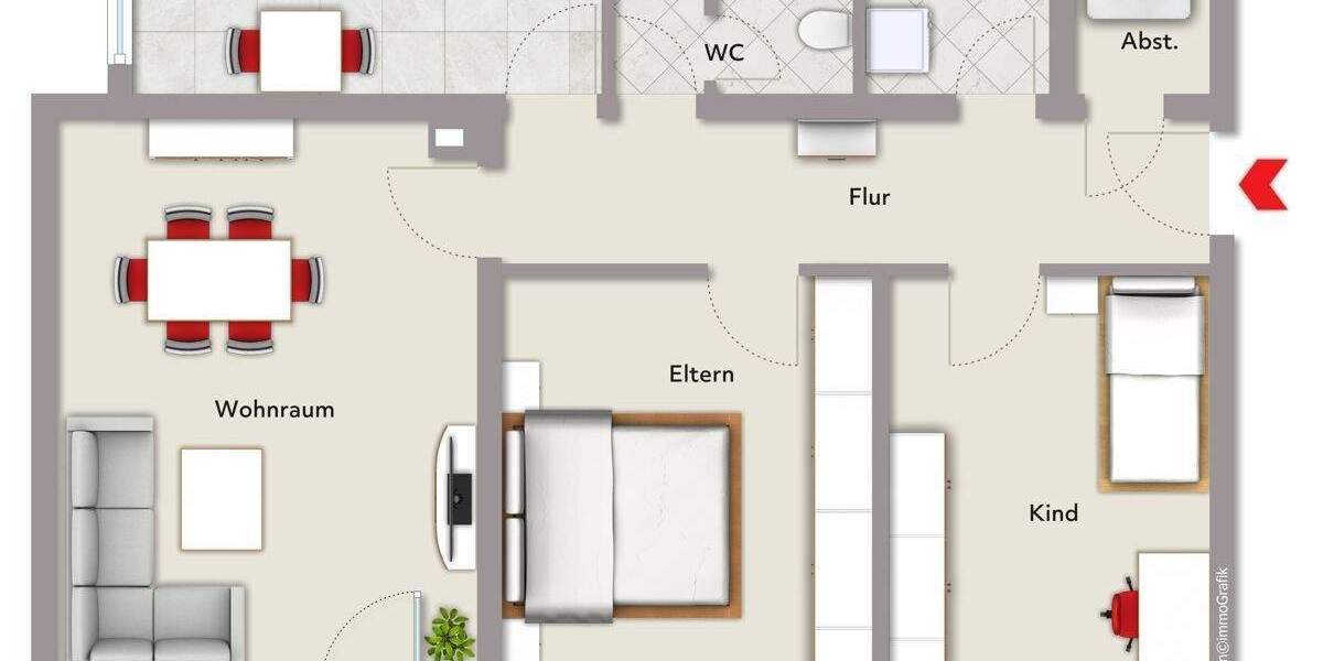 Etagenwohnung Waldbronn / Reichenbach Reichenbach - 3 Zimmer, 80 m&sup2;, 225.000&euro; | Angebot:25663831