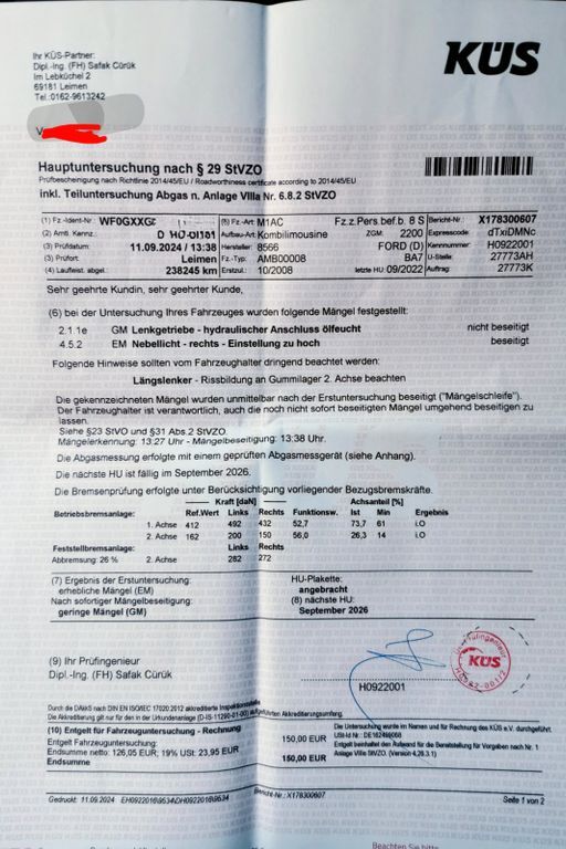 Ford Mondeo 250.350 km 2.700 € Sandhausenu 69207