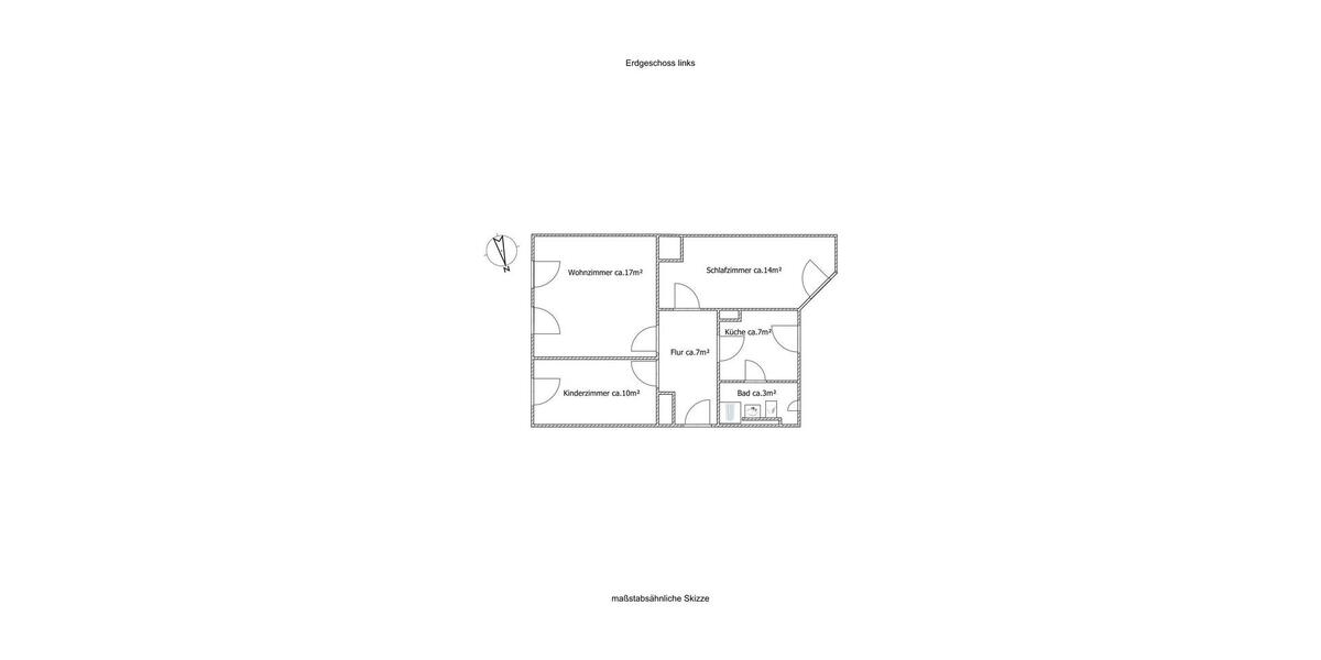 Erdgeschoßwohnung Halle (Saale) Büschdorf - 3 Zimmer, 58 m&sup2;, 450&euro; | Angebot:25251266