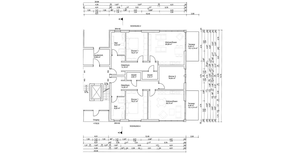 Moderne 3-Zi KFW 55 -Wohnung in barrierearmen Neubauprojekt inkl. TerrasseBalkon + Abstellraum - Etagenwohnung Vellmar | Angebot:27317461