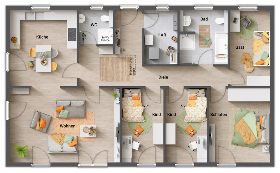 Bungalow Bad Emstal - 5 Zimmer, 131 m&sup2;, 266.290&euro; | Angebot:8851434