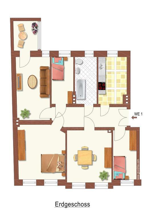 5-Raum-Wohnung mit Balkon 5 zimmer